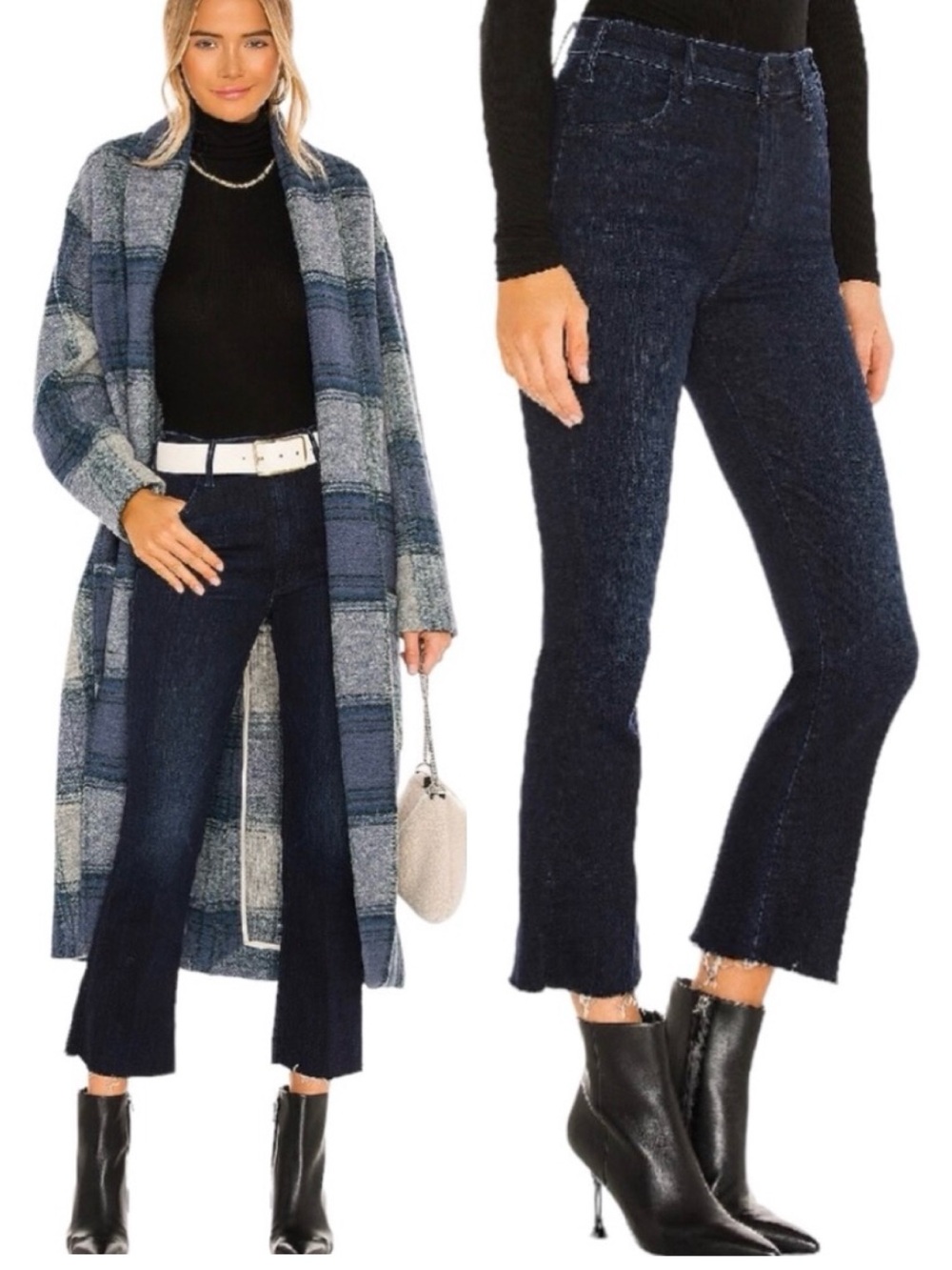 MOTHER Jeans Hustler Ankle Fray in Howling at the Disco Ball Blue Size 25